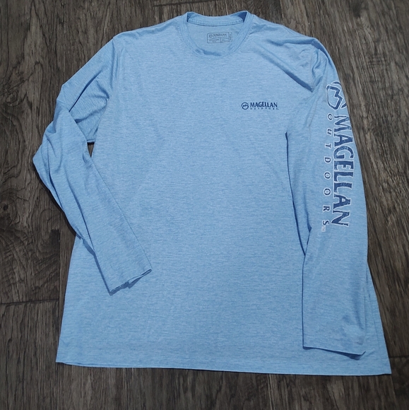 Magellan Outdoors Blue Men's Shirt mag wick adventure gear long sleeve 2XL - Picture 1 of 10